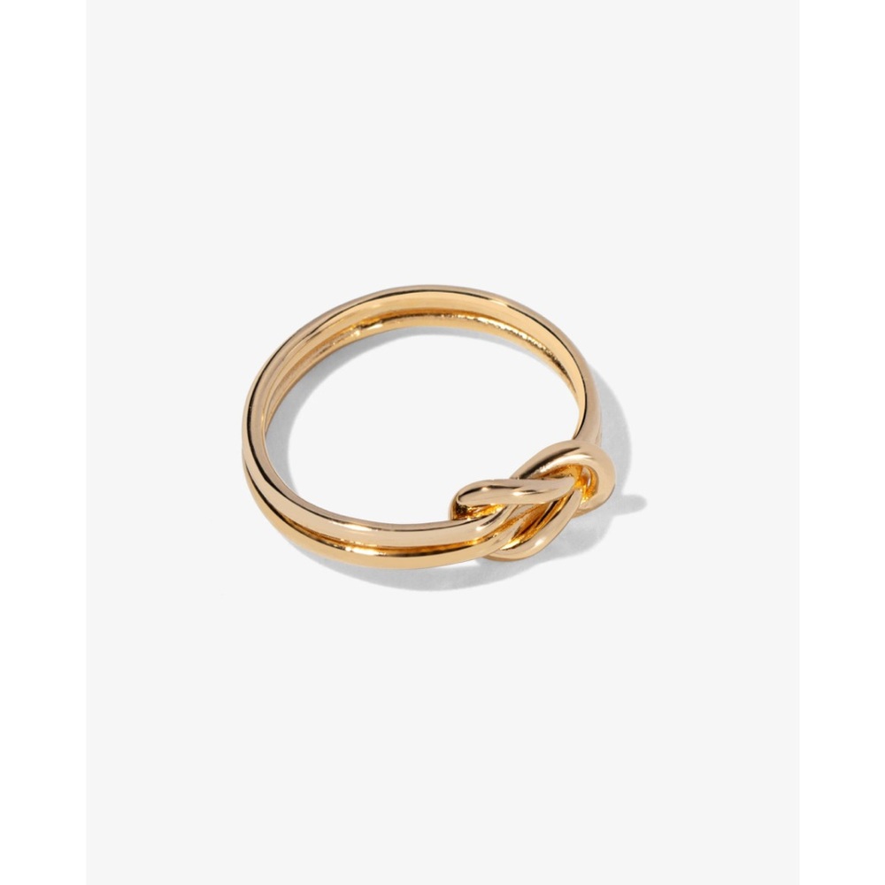 MADEWELL PROMISE AND KNOT RING IN ALLERGY FREE BRASS GOLD SIZE 8 BNWOT
